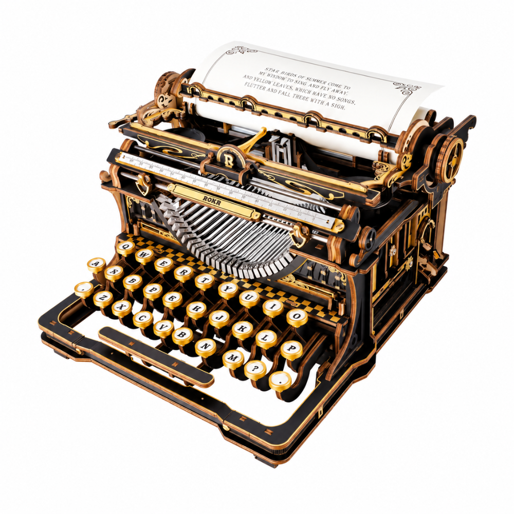Puzzle 3D Machine à Écrire Mécanique en Bois
