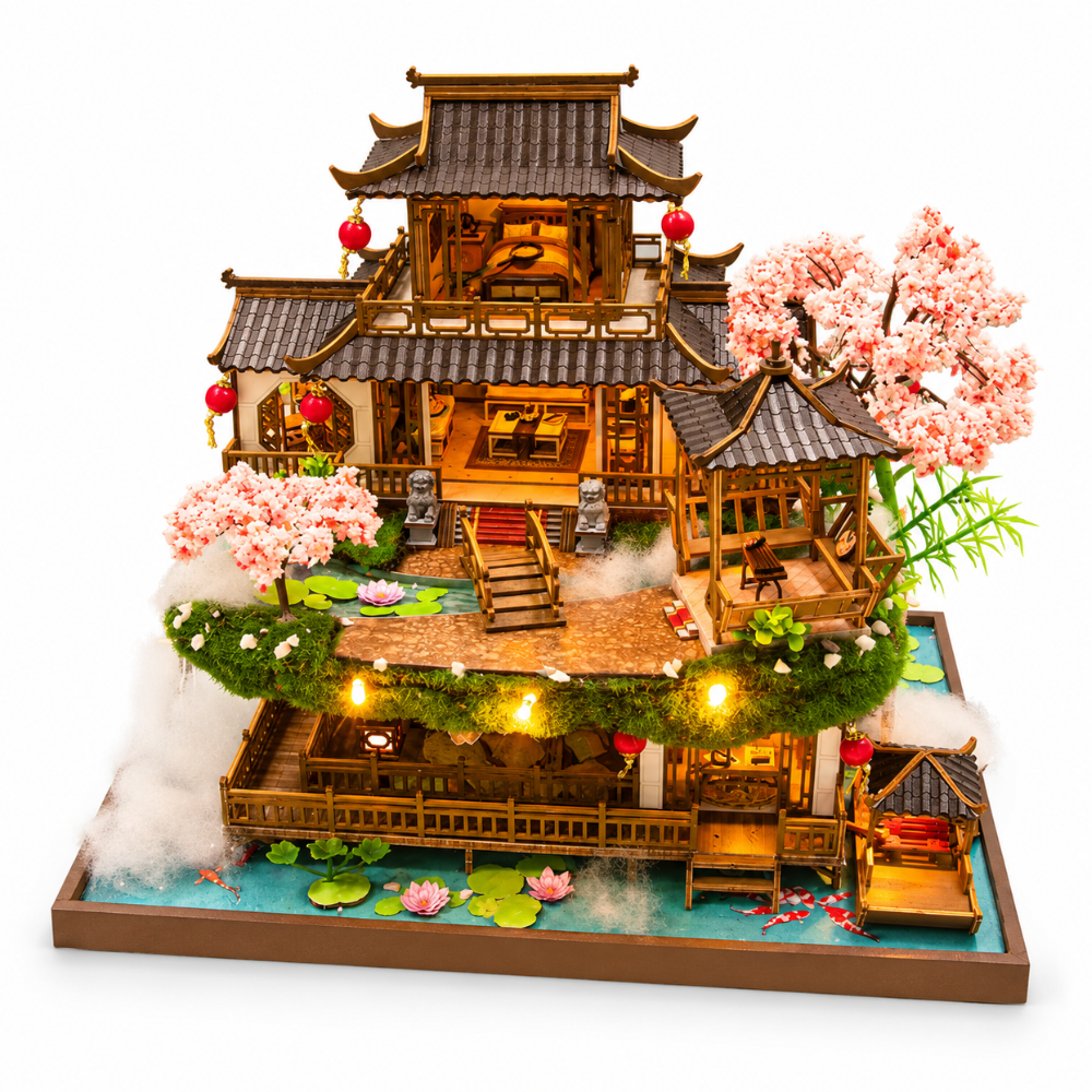 Puzzle 3D Maison Miniature Villa Chinoise aux Cerisiers