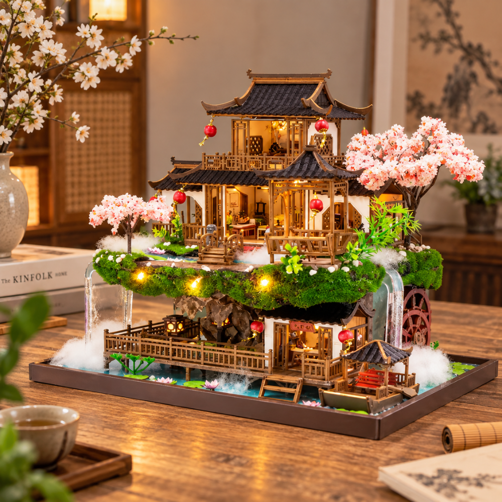 Puzzle 3D Maison Miniature Villa Chinoise aux Cerisiers